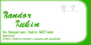 nandor kukin business card